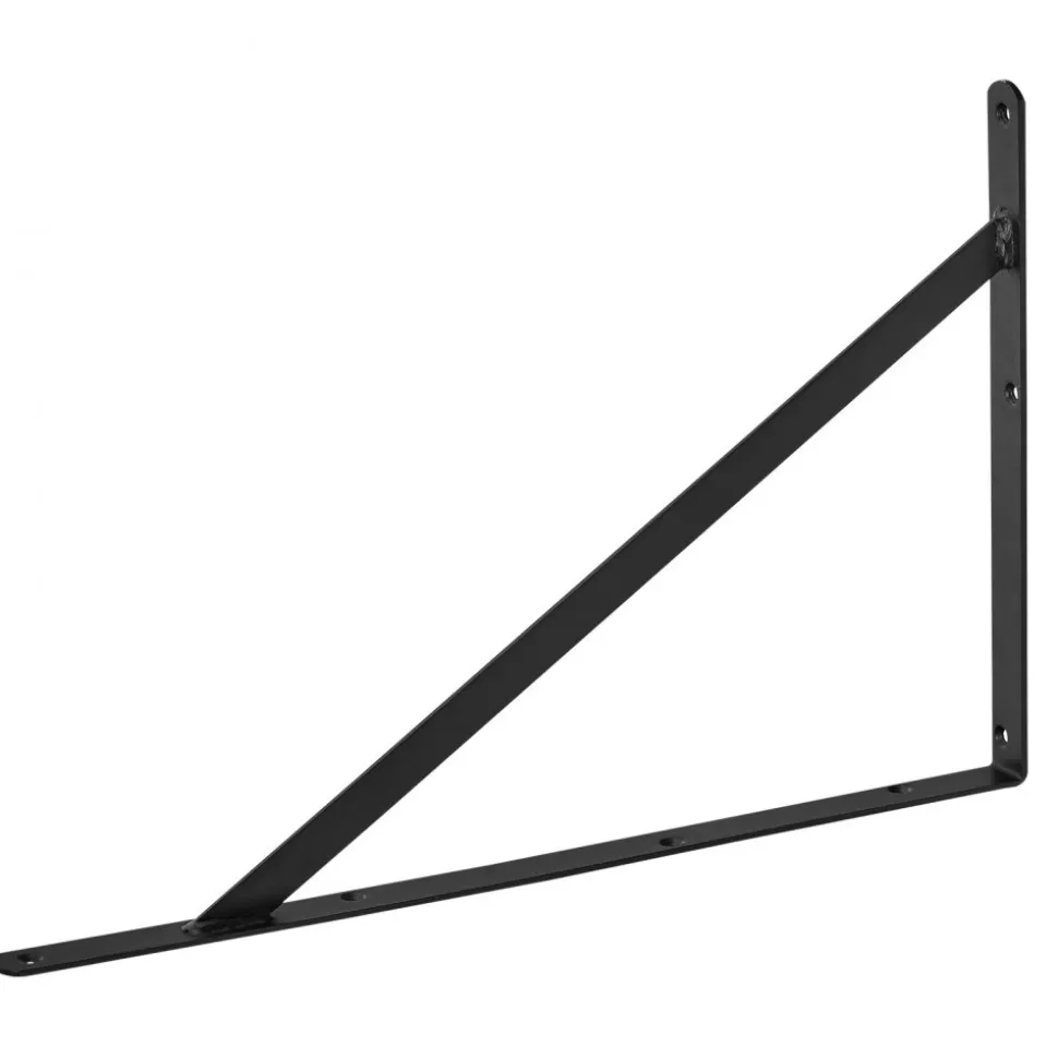 VEVOR Shelf Bracket, 18 x 12 in 12 Pcs, Heavy Duty Floating Shelf Brackets, Brackets for Shelves, 3mm Thick Matte Black Triangle Shelf Bracket,Steel Shelving Brackets with 160 lbs Load Capacity