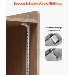 VEVOR Shelf Clips, 40 Pack, Adjustable Steel Pilaster Shelf Clips Support for Metal, Wood, Glass Shelves, Compatible with Wardrobes, Cabinets, Bookcases, Shoe Racks and Display Racks (Silver)