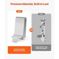VEVOR Shelf Clips, 40 Pack, Adjustable Steel Pilaster Shelf Clips Support for Metal, Wood, Glass Shelves, Compatible with Wardrobes, Cabinets, Bookcases, Shoe Racks and Display Racks (Silver)