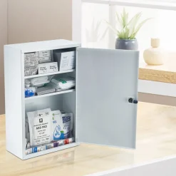 VEVOR 3-Shelf First Aid Cabinet, 1000 Pieces, Large Capacity First Aid Kit, Wall Mounted Medicine Cabinet, OSHA & ANSI 2015 (Class A), Industrial Emergency Metal Med Box, for Business and Worksite