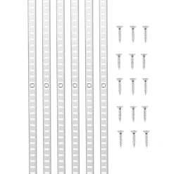 VEVOR Shelf Pilaster, 72.7-inch 20 Pack, Adjustable Shelf Brackets Steel Mortise Mount Pilaster Strip Standards with 140 Screws, Suitable for Wall Shelving System Cabinet Closet Organization