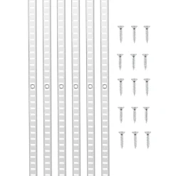 VEVOR Shelf Pilaster, 36.3-inch 8 Pack, Adjustable Shelf Brackets Steel Mortise Mount Pilaster Strip Standards with 32 Screws, Suitable for Wall Shelving System Cabinet Closet Organization