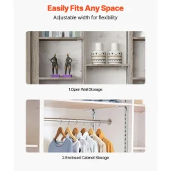 VEVOR Shelf Pilaster, 36.3-inch 8 Pack, Adjustable Shelf Brackets Steel Mortise Mount Pilaster Strip Standards with 32 Screws, Suitable for Wall Shelving System Cabinet Closet Organization