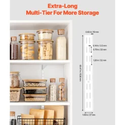 VEVOR Shelf Pilaster, 39-inch 10 Pack, Upright Wall Shelving System, Heavy Duty Support System Single Slot Shelf Rails, 40 Screws Included, Suitable for Cabinet Closet Organization Storage, Silver