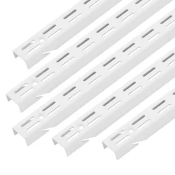 VEVOR Shelf Pilaster, 60-inch 5 Pack, Dual Track Upright Wall Shelving System, Heavy Duty Support System Twin Slot Shelf Rails, 25 Screws, Suitable for Cabinet Closet Organization Storage, Silver