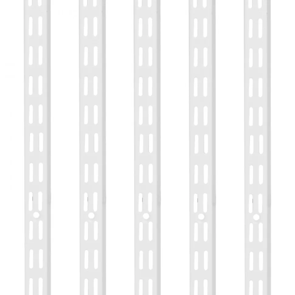 VEVOR Shelf Pilaster, 60-inch 5 Pack, Dual Track Upright Wall Shelving System, Heavy Duty Support System Twin Slot Shelf Rails, 25 Screws, Suitable for Cabinet Closet Organization Storage, Silver