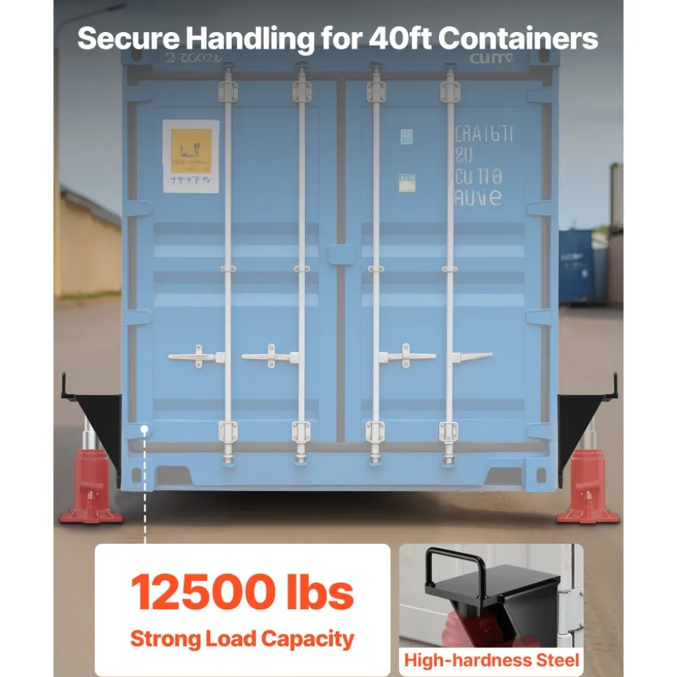 VEVOR Shipping Container Jack Lug with U-Shaped Handle, 2-Pack, Storage Leveler Booster Withstands Sun & Rain, Heavy Duty Container Jack Lug for Shipping Industry, Logistics, Warehouse Management