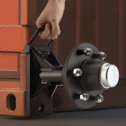 VEVOR Shipping Container Wheels 6-Lug Wheels Kit, Heavy Duty Shipping Container Axle with Ratchet Tie Down-Moves 20 ft - 40 ft, Secure Transport for Dock, Warehouse, Construction Site, Black