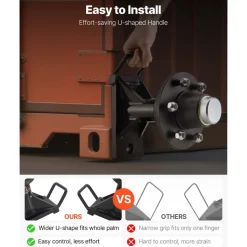 VEVOR Shipping Container Wheels 6-Lug Wheels Kit, Heavy Duty Shipping Container Axle with Ratchet Tie Down-Moves 20 ft - 40 ft, Secure Transport for Dock, Warehouse, Construction Site, Black