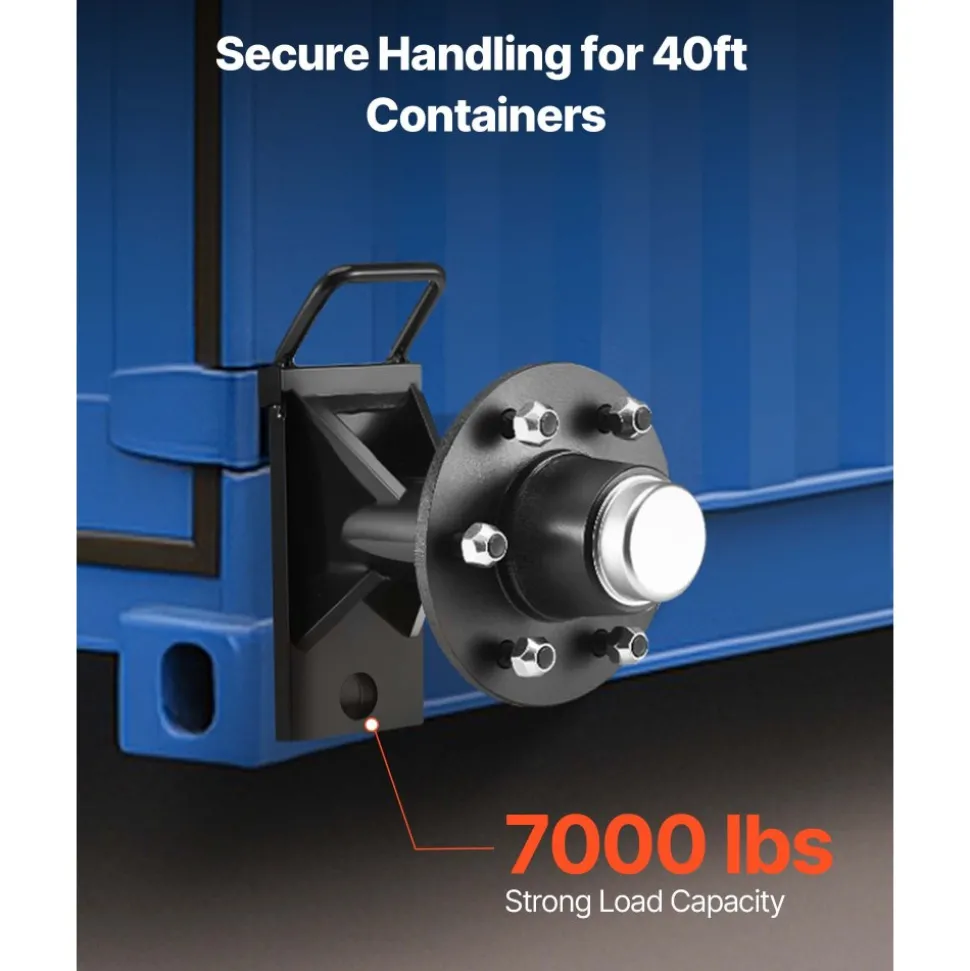 VEVOR Shipping Container Wheels 6-Lug Wheels Kit, Heavy Duty Shipping Container Axle with Ratchet Tie Down-Moves 20 ft - 40 ft, Secure Transport for Dock, Warehouse, Construction Site, Black