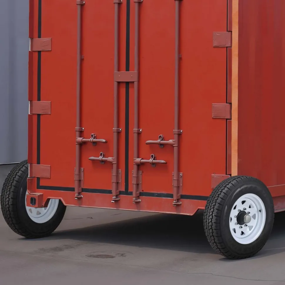 VEVOR Shipping Container Wheels 8-Lug Wheels Kit, Heavy Duty Shipping Container Accessories with Ratchet Tie Down-Moves 20 ft - 40 ft, Secure Transport for Dock, Warehouse, Construction Site, Black