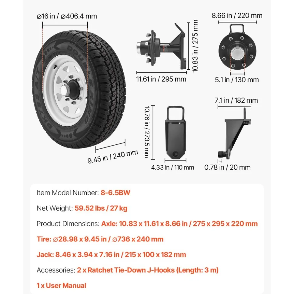 VEVOR Shipping Container Wheels 8-Lug Wheels Kit, Heavy Duty Shipping Container Accessories with Ratchet Tie Down-Moves 20 ft - 40 ft, Secure Transport for Dock, Warehouse, Construction Site, Black