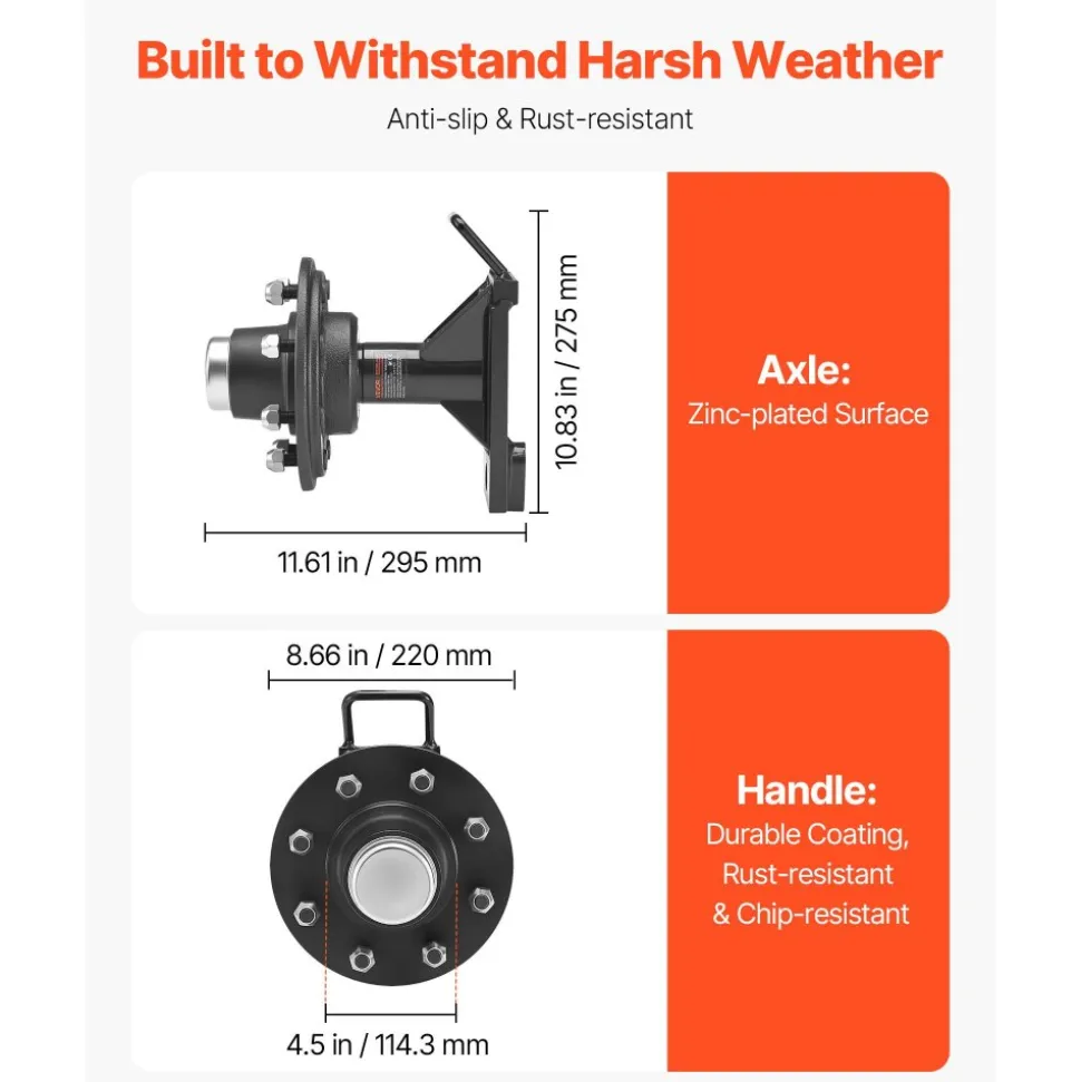 VEVOR Shipping Container Wheels 8-Lug Wheels Kit, Heavy Duty Shipping Container Axle with Ratchet Tie Down-Moves 20 ft - 40 ft, Secure Transport for Dock, Warehouse, Construction Site, Black