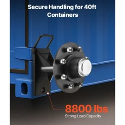 VEVOR Shipping Container Wheels 8-Lug Wheels Kit, Heavy Duty Shipping Container Axle with Ratchet Tie Down-Moves 20 ft - 40 ft, Secure Transport for Dock, Warehouse, Construction Site, Black