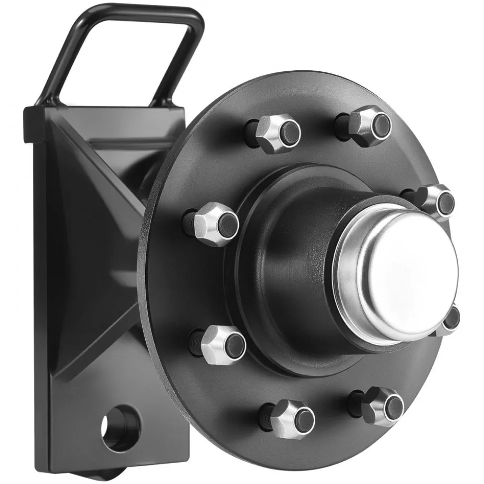VEVOR Shipping Container Wheels 8-Lug Wheels Kit, Heavy Duty Shipping Container Axle with Ratchet Tie Down-Moves 20 ft - 40 ft, Secure Transport for Dock, Warehouse, Construction Site, Black