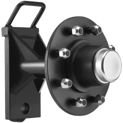 VEVOR Shipping Container Wheels 8-Lug Wheels Kit, Heavy Duty Shipping Container Axle with Ratchet Tie Down-Moves 20 ft - 40 ft, Secure Transport for Dock, Warehouse, Construction Site, Black