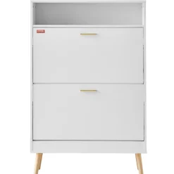 VEVOR Shoe Cabinet with 2 Flip Drawers, Shoe Storage Cabinet for Entryway, Free Standing Shoe Storage Organizer with Top Storage Cubby for Heels, Boots, Slippers in Hallway, Living Room