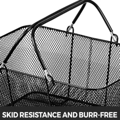 VEVOR Shopping Baskets with Handles, 12PCS, Black Metal Shopping Basket, Portable Wire Shopping Basket, Black Wire Mesh shopping Basket Set for Supermarkets, Retail Stores, Grocery Shopping, Black