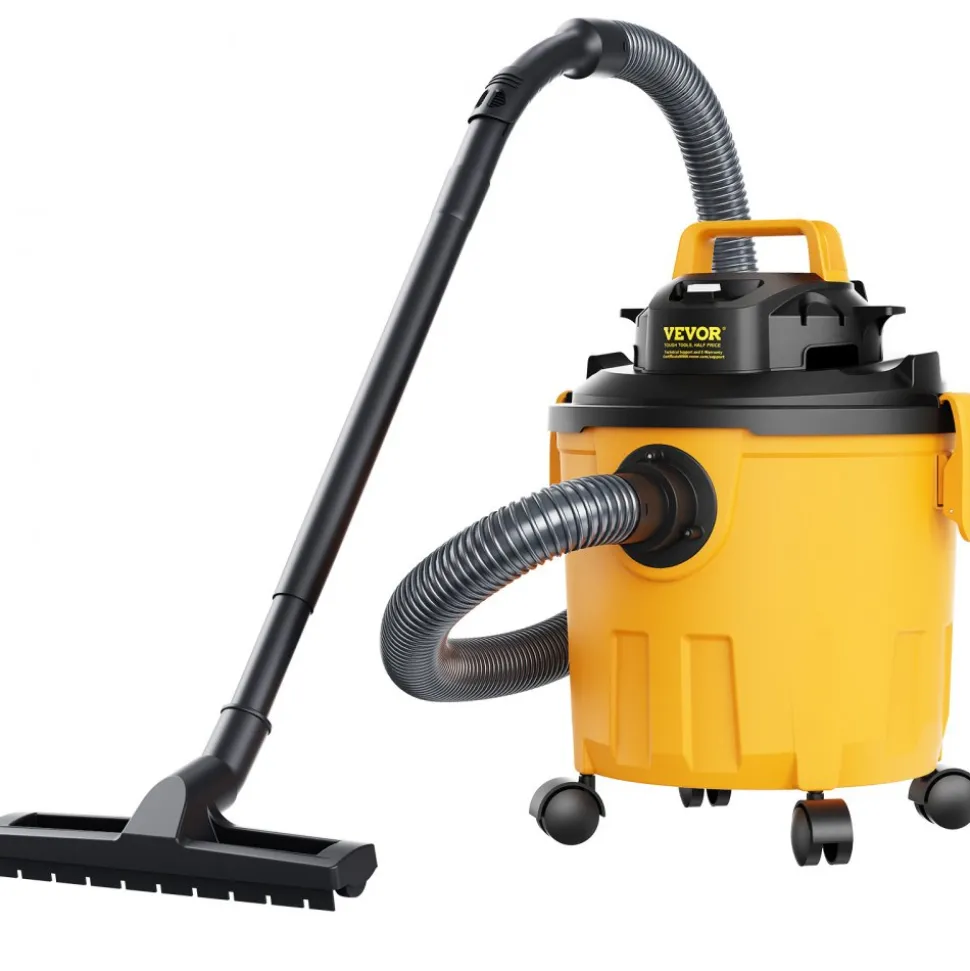 VEVOR Shop Vacuum Wet And Dry, 5 Gallon 6 Peak HP Wet/Dry Vac, Powerful Suction with Blower Function with Attachments 2-in-1 Crevice Nozzle, Small Shop Vac Perfect for Carpet Debris, Pet Hair, Car