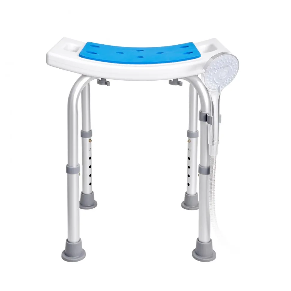 VEVOR Shower Chair, Adjustable Height Shower Stool, Shower Seat for Inside Shower or Tub, Non-Slip Bench Bathtub Stool Seat for Elderly Disabled Handicap, 350 LBS Capacity