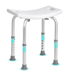 VEVOR Shower Chair, Adjustable Height Shower Stool with Built-in Handles, Shower Seat for Inside Shower or Tub, Non-Slip Bench Bathtub Stool Seat for Elderly Disabled Handicap, 158.8 kg Capacity