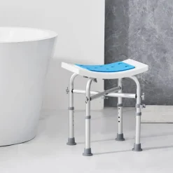 VEVOR Shower Chair for Inside Shower, Adjustable Height Shower Stool with Crossbar Support, Shower Seat for Shower Tub, Non-Slip Bench Bathtub Stool Seat for Elderly Disabled Adults Handicap, 500 lbs