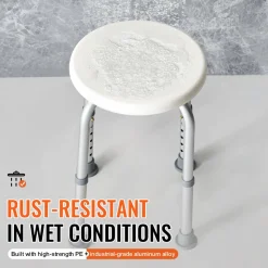 VEVOR Shower Chair for Inside Shower, Adjustable Height Shower Stool, Non-Slip Bench Bathtub Seat Stool for Elderly Disabled Adults Handicap, 300 lbs Capacity