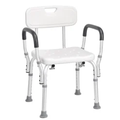 VEVOR Shower Chair, Shower Seat with Back, Adjustable Height Shower Stool, Shower Chair for Inside Shower Bathtub, Non-slip Bathroom Bench Bath Chair for Elderly Disabled Handicap, 350 LBS Capacity