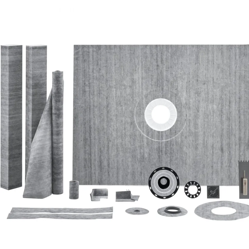 VEVOR Shower Curb Kit, 60"x48" Shower Pan Kit with 2" PVC Central Flange, Waterproof Membrane, Stainless Steel Grate and Joint Sealant, Shower Pan Slope Sticks Fit for Bathroom