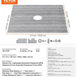 VEVOR Shower Curb Kit, 72