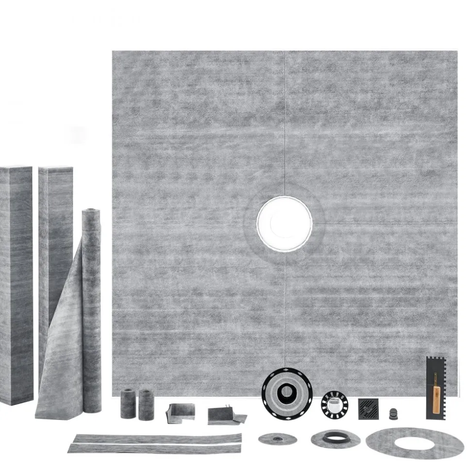 VEVOR Shower Curb Kit, 72"x72" Shower Pan Kit with 2" PVC Central Flange, 4" Stainless Steel Grate, Waterproof Shower Curb & Membrane & Strip, Shower Pan Slope Sticks Fit for Bathroom