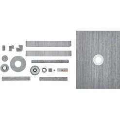VEVOR Shower Curb Kit, 60"x48" Shower Pan Kit with 2" ABS Central Flange, Waterproof Membrane, Stainless Steel Grate, Shower Pan Slope Sticks Fit for Bathroom