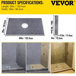 VEVOR Shower Curb Kit, 38