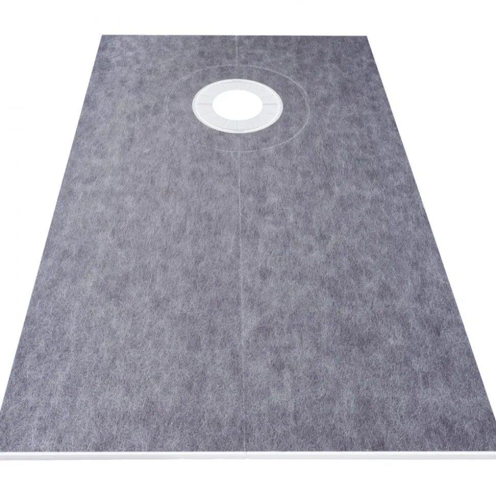 VEVOR Shower Curb Kit 38" x 60" Watertight Shower Curb Overlay with 4" PVC Offset Bonding Flange, 4" Stainless Steel Grate, 2 Cuttable Shower Curb and Trowel, Shower Pan Slope Sticks Fit for Bathr