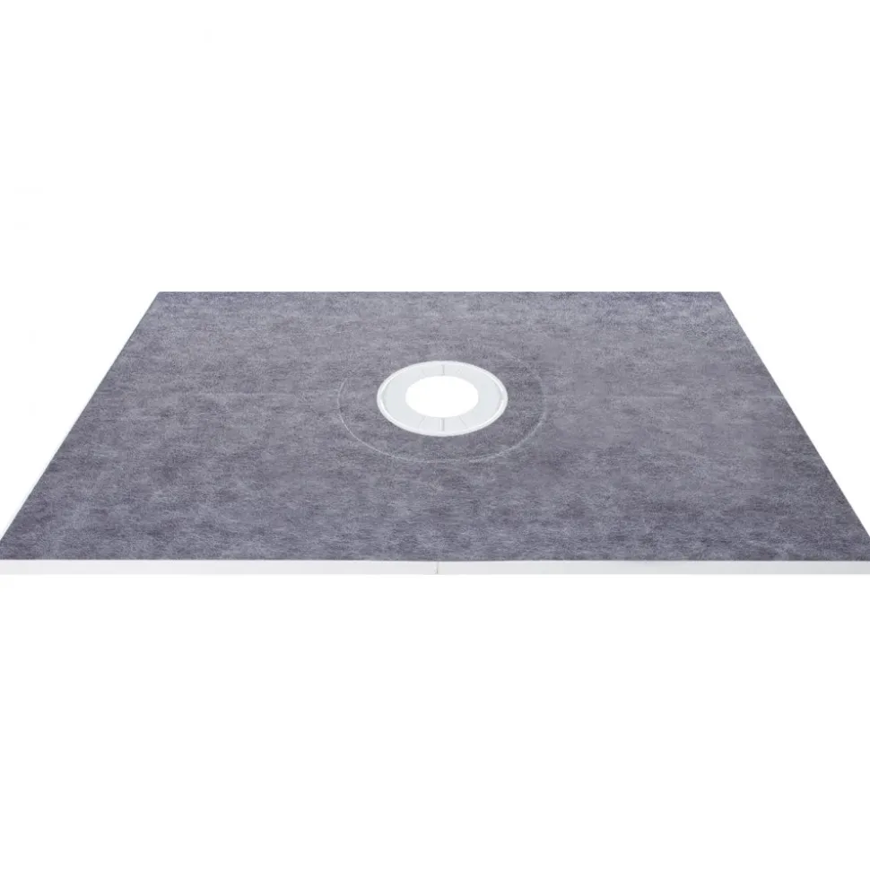 VEVOR Shower Curb Kit, 38"x60" Watertight Shower Curb Overlay with 4" PVC Central Bonding Flange, 4" Stainless Steel Grate, 2 Cuttable Shower Curb and Trowel, Shower Pan Slope Sticks Fit for Bathr
