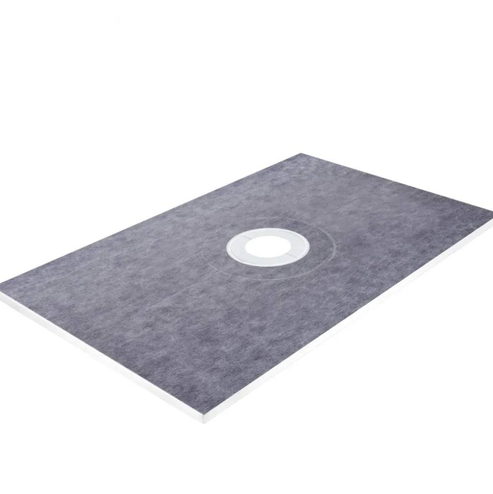 VEVOR Shower Curb Kit, 38"x60" Watertight Shower Curb Overlay with 4" PVC Central Bonding Flange, 4" Stainless Steel Grate, 2 Cuttable Shower Curb and Trowel, Shower Pan Slope Sticks Fit for Bathr