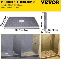 VEVOR Shower Curb Kit, 38