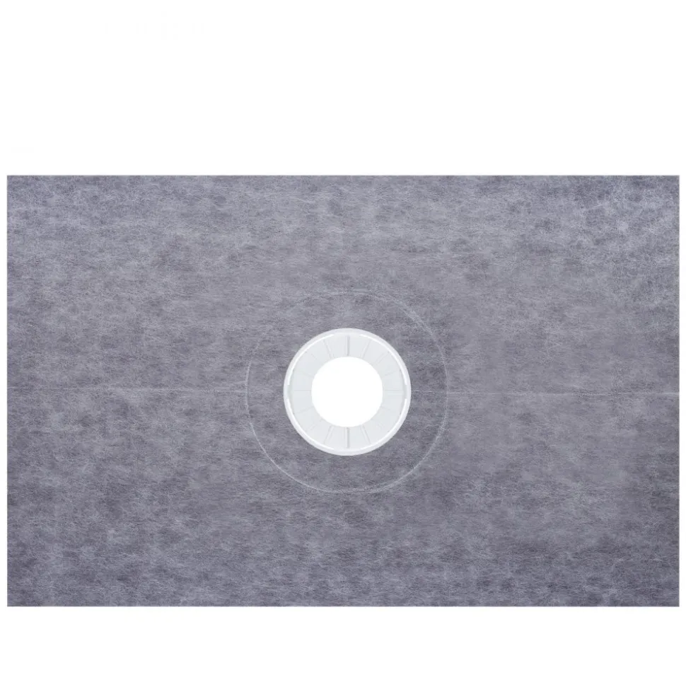 VEVOR Shower Curb Kit, 38"x60" Watertight Shower Curb Overlay with 4" PVC Central Bonding Flange, 4" Stainless Steel Grate, 2 Cuttable Shower Curb and Trowel, Shower Pan Slope Sticks Fit for Bathr
