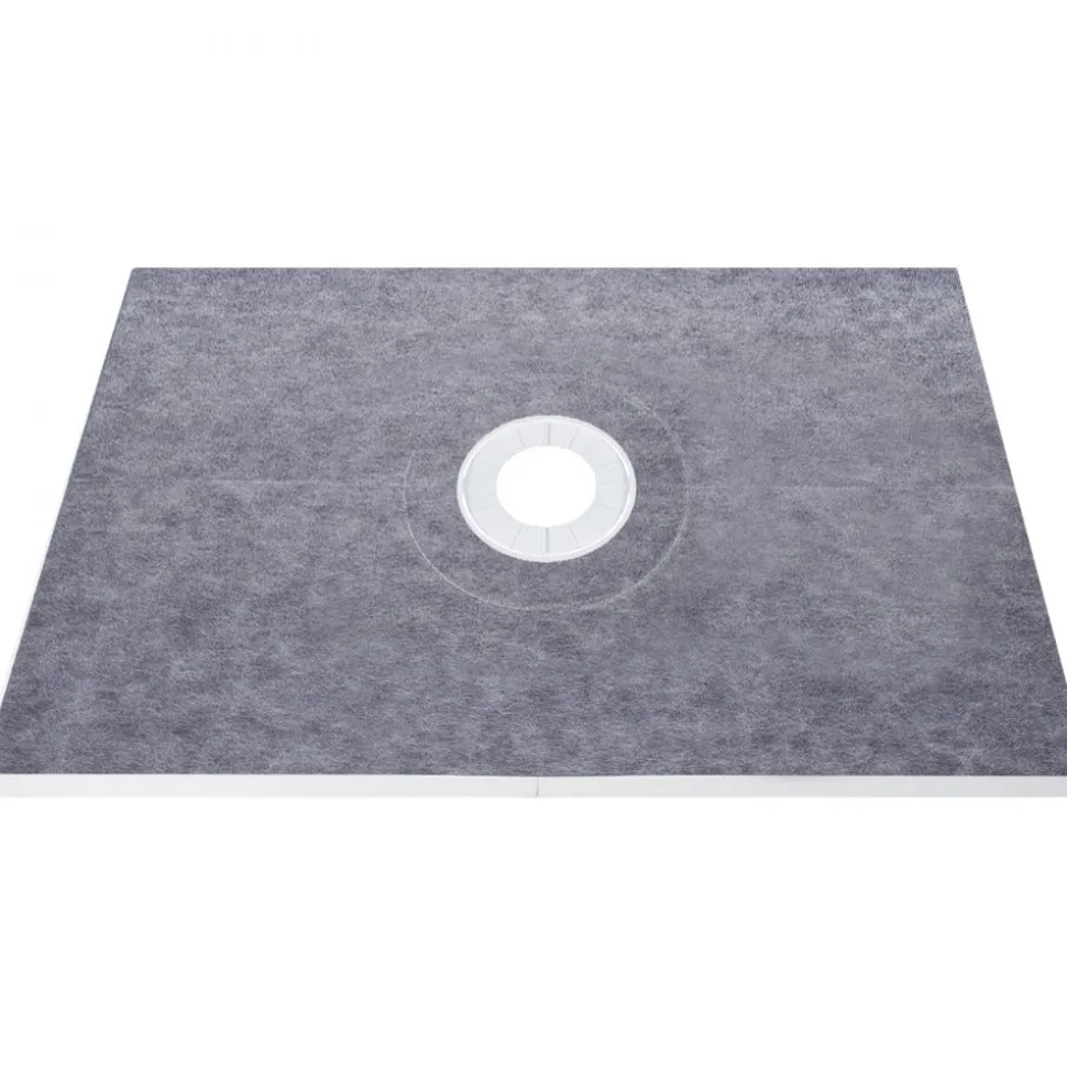 VEVOR Shower Curb Kit, 38"x60" Watertight Shower Curb Overlay with 4" PVC Central Bonding Flange, 4" Stainless Steel Grate, 2 Cuttable Shower Curb and Trowel, Shower Pan Slope Sticks Fit for Bathr