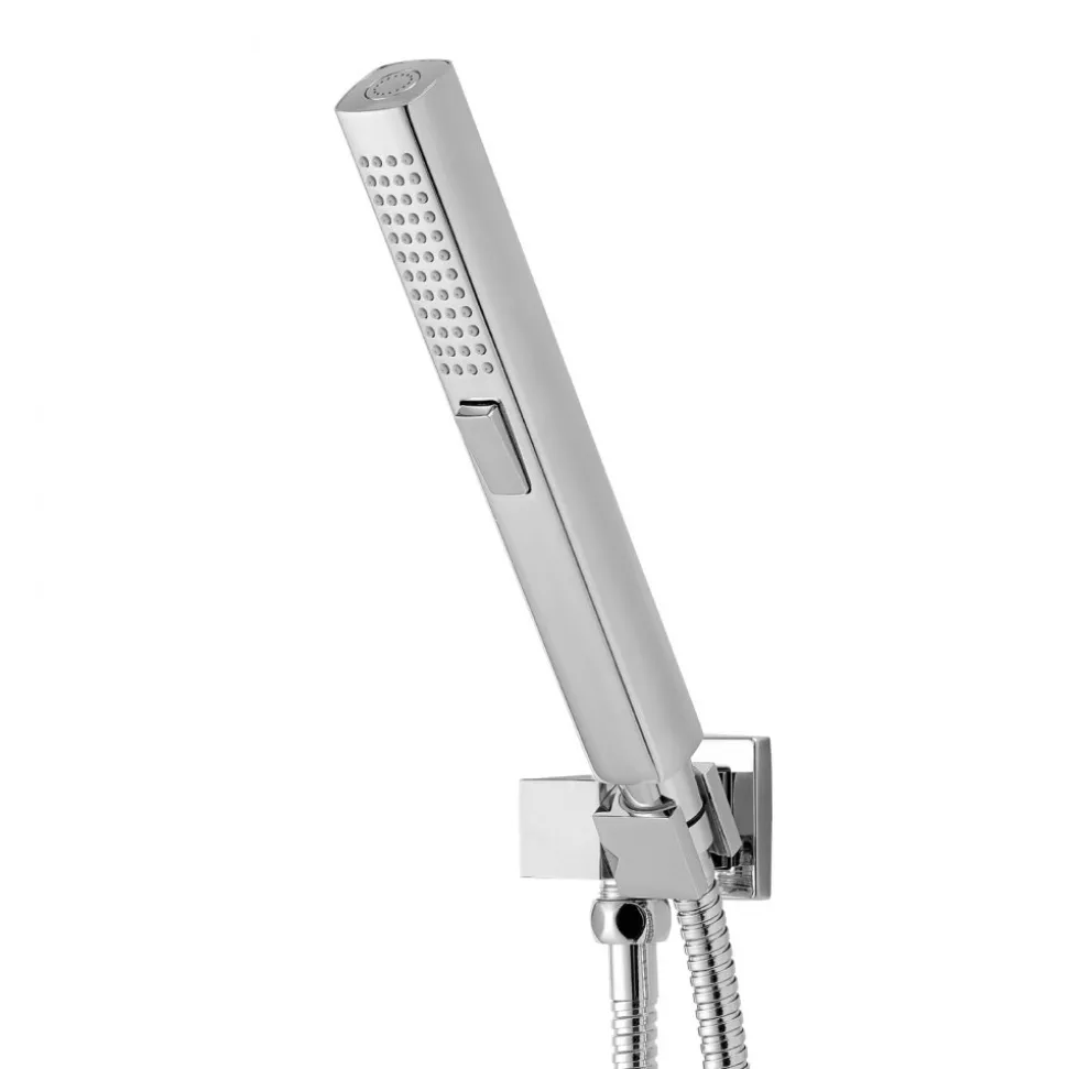 VEVOR Shower Faucet Set, 10 Inch Ceiling Mount Rainfall Shower System with 6 Body Jets and 2 in 1 Handheld Spray, Rotatable 3-Function Rain Head System Set, Complete Brass Valve and Trim Kit, Chrome