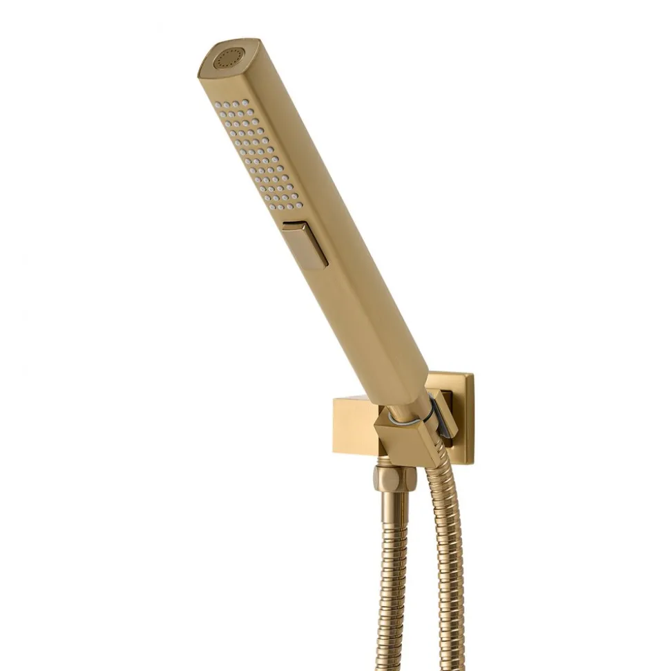 VEVOR Shower Faucet Set, 12 Inch Thermostatic Ceiling Mount Rainfall Shower System with 6 Inch Wall Mount Head and 2 in 1 Handheld Spray, 3-Function Dual Rain Head Brass Valve Trim Kit, Brushed Gold