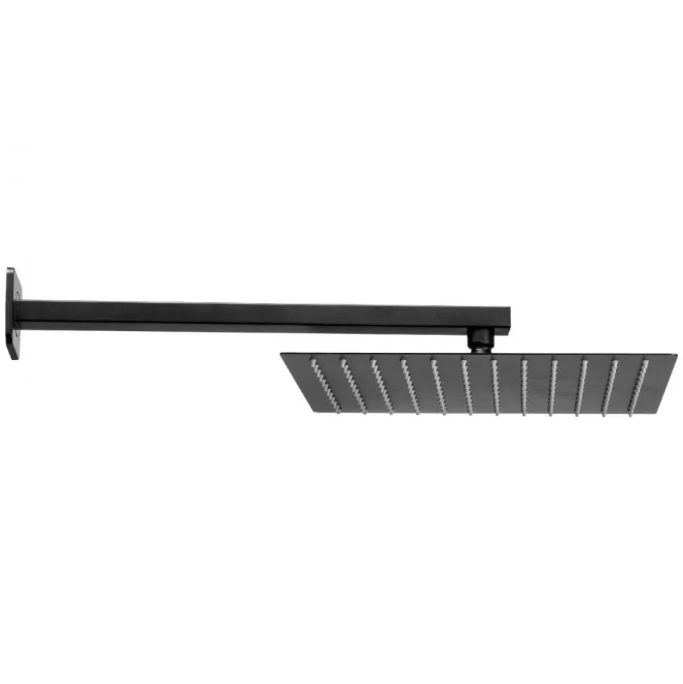 VEVOR Shower Faucet Set, Rainfall Bathroom Shower System with 12-Inch Square Rain Shower Head and Handheld Spray, Wall Mounted Bath Fixtures with Brass Valve and Trim Kit, Matte Black