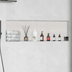 VEVOR Shower Niche Ready for Tile 16" x 50", Single Shelf Organizer, Square Corners Wall-inserted Niche Recessed, Sealed Protection Modern Soap Storage Niche for Shower Bathroom, Black