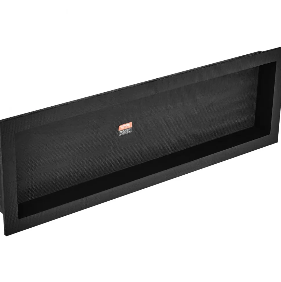 VEVOR Shower Niche Ready for Tile 16" x 50", Single Shelf Organizer, Square Corners Wall-inserted Niche Recessed, Sealed Protection Modern Soap Storage Niche for Shower Bathroom, Black