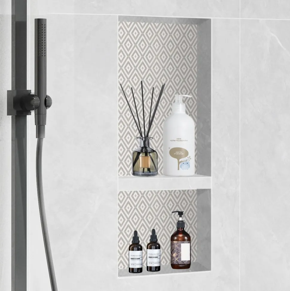 VEVOR Shower Niche Ready for Tile 16" x 16", Single Shelf Organizer, Square Corners Wall-inserted Niche Recessed, Sealed Protection Modern Soap Storage Niche for Shower Bathroom, Black