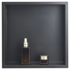 VEVOR Shower Niche, 13 x 13 x 4 inch Recessed Wall Niche, Heavy-duty Stainless Steel Modern Soap & Shampoo Storage Organizer, Sealed Waterproof, Durable & Easy to Install,Black for Bathroom