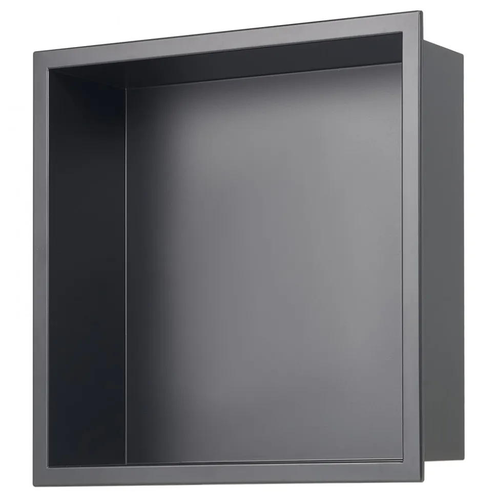 VEVOR Shower Niche, 13 x 13 x 4 inch Recessed Wall Niche, Heavy-duty Stainless Steel Modern Soap & Shampoo Storage Organizer, Sealed Waterproof, Durable & Easy to Install,Black for Bathroom