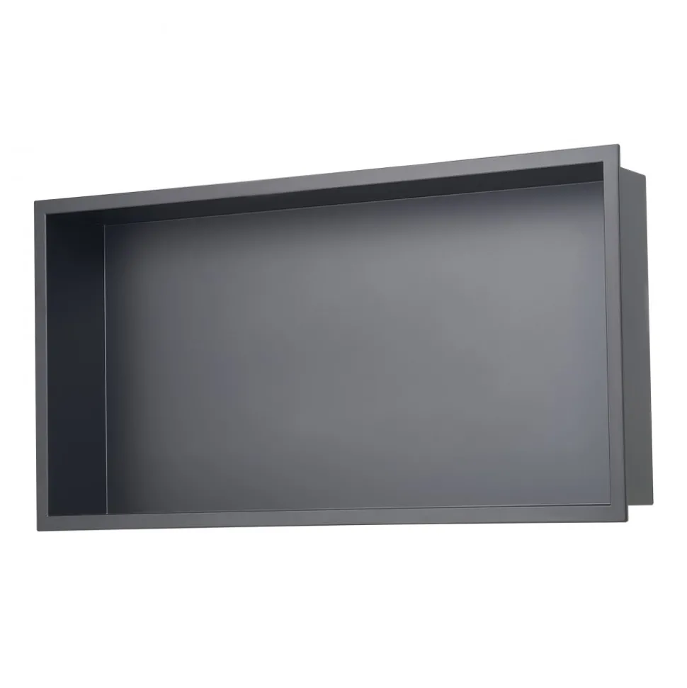VEVOR Shower Niche, 13 x 25 x 4 inch Recessed Wall Niche, Heavy-duty Stainless Steel Modern Soap & Shampoo Storage Organizer, Sealed Waterproof, Durable & Easy to Install,Black for Bathroom