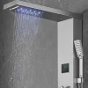 VEVOR Shower Panel System, 6 Shower Modes, LED & Screen Hydroelectricity Shower Panel Tower, Rainfall, Waterfall, 8 Massage Jets, Tub Spout, Handheld Shower, Stainless Steel Wall-Mounted Shower Set