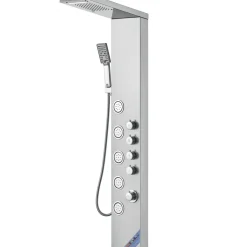 VEVOR Shower Panel System, 4 Shower Modes Shower Panel Tower, Rainfall, Waterfall, 5 Full Body Massage Jets and 3-Setting Handheld Shower Head with 59